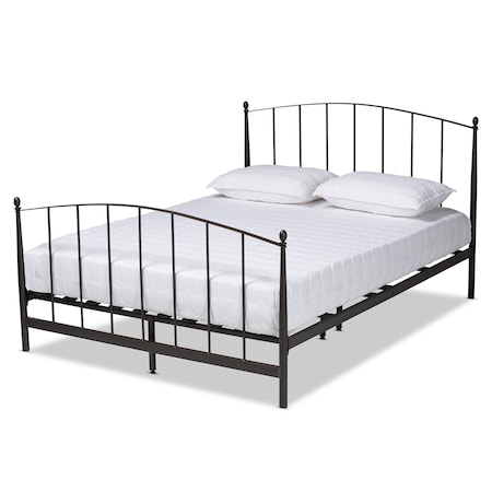 Baxton Studio Lana Modern and Contemporary Black Finished Metal Queen Size Platform Bed 187-11634-Zoro